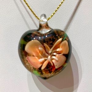 ☃️ GLASS HEART- Glowing EMBEDMENT  NWOT HANDMADE
